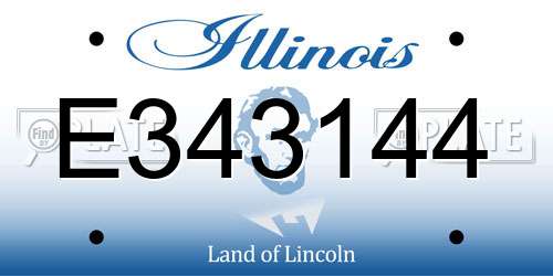 E343144 Illinois License Plate