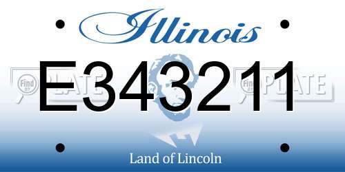 E343211 Illinois License Plate