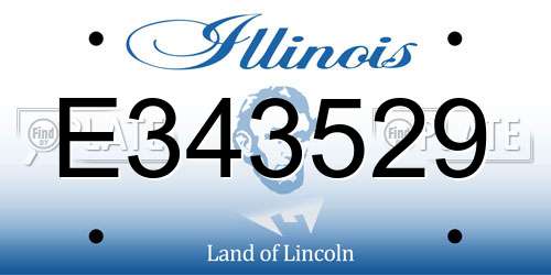 E343529 Illinois License Plate