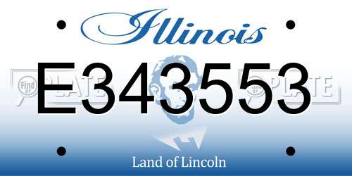E343553 Illinois License Plate