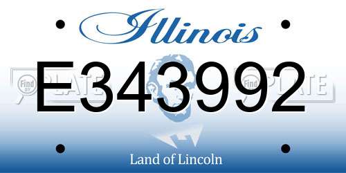 E343992 Illinois License Plate