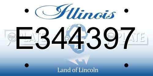 E344397 Illinois License Plate