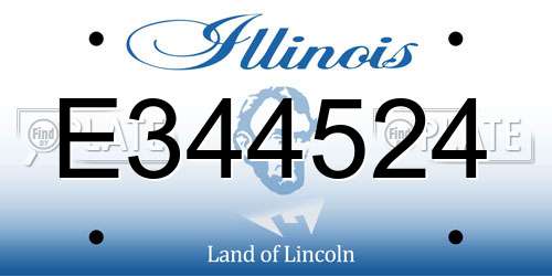 E344524 Illinois License Plate