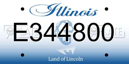 E344800 Illinois License Plate