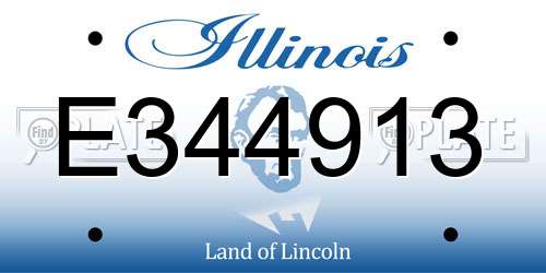 E344913 Illinois License Plate