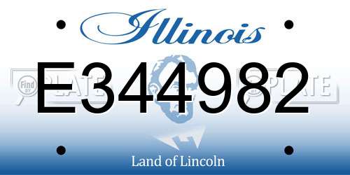E344982 Illinois License Plate