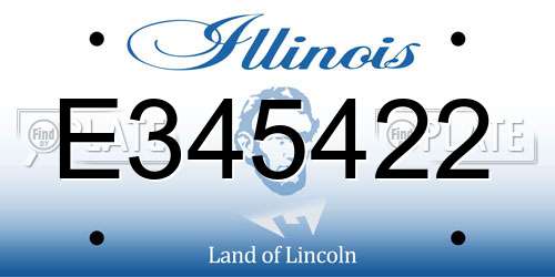 E345422 Illinois License Plate
