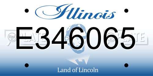 E346065 Illinois License Plate