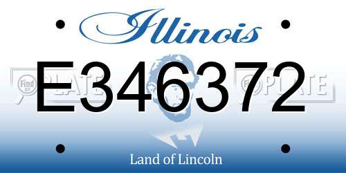 E346372 Illinois License Plate