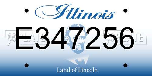 E347256 Illinois License Plate