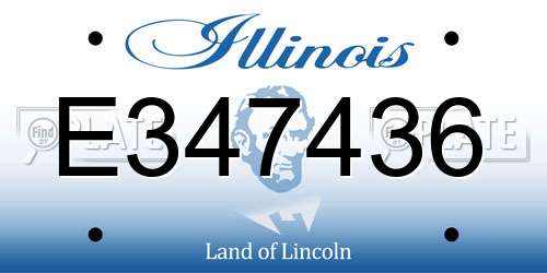 E347436 Illinois License Plate