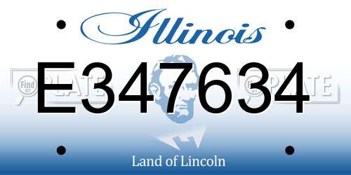 E347634 Illinois License Plate
