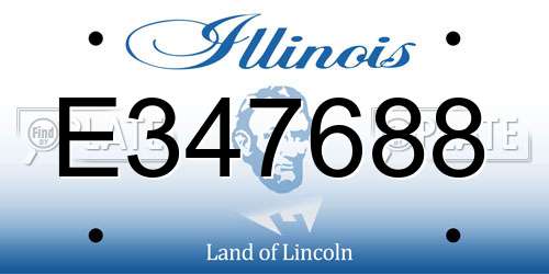 E347688 Illinois License Plate