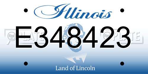 E348423 Illinois License Plate