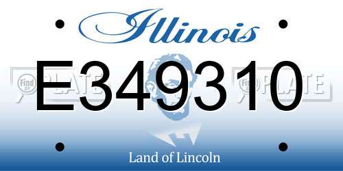 E349310 Illinois License Plate