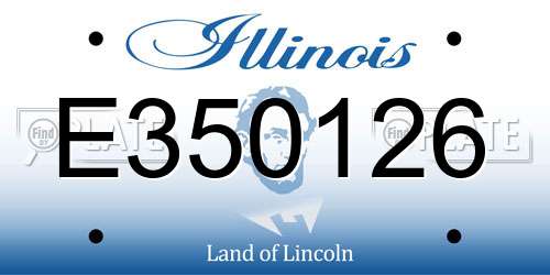 E350126 Illinois License Plate