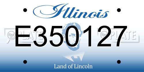 E350127 Illinois License Plate