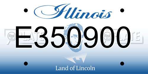 E350900 Illinois License Plate