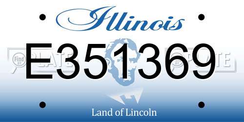 E351369 Illinois License Plate
