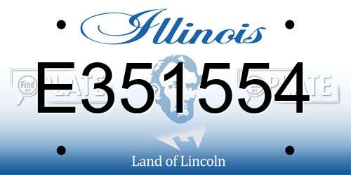 E351554 Illinois License Plate