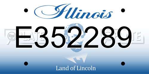 E352289 Illinois License Plate