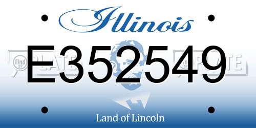 E352549 Illinois License Plate