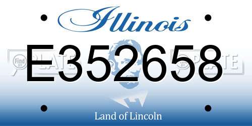 E352658 Illinois License Plate