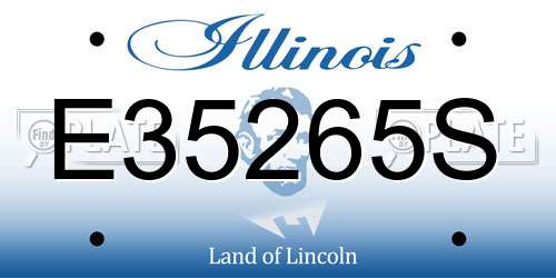 E35265S Illinois License Plate