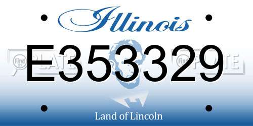 E353329 Illinois License Plate