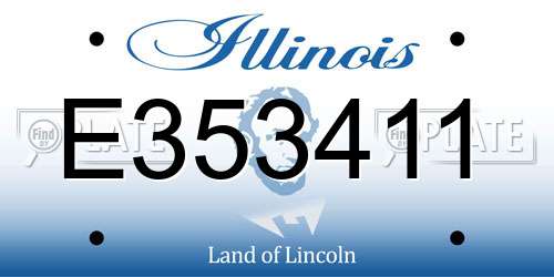 E353411 Illinois License Plate