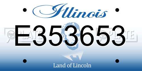 E353653 Illinois License Plate