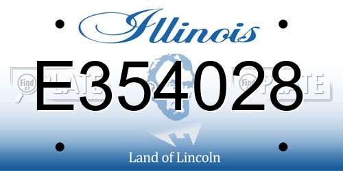 E354028 Illinois License Plate