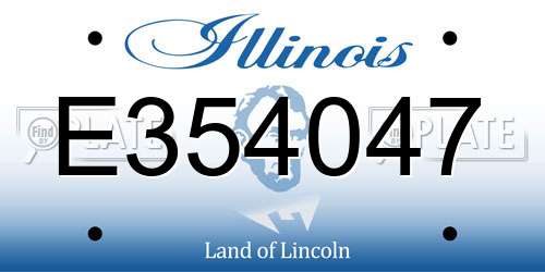 E354047 Illinois License Plate