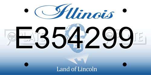 E354299 Illinois License Plate