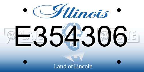 E354306 Illinois License Plate