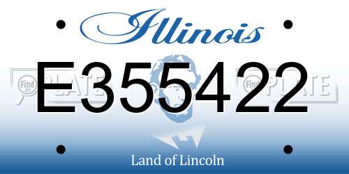 E355422 Illinois License Plate
