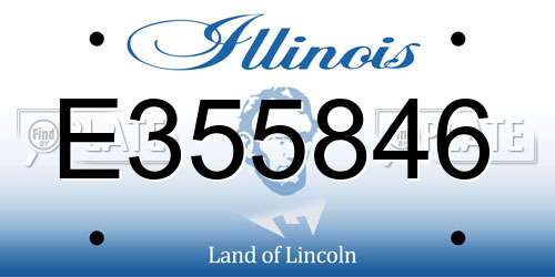 E355846 Illinois License Plate