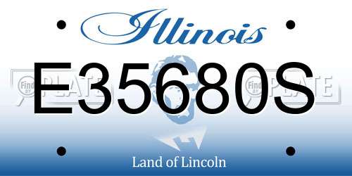 E35680S Illinois License Plate