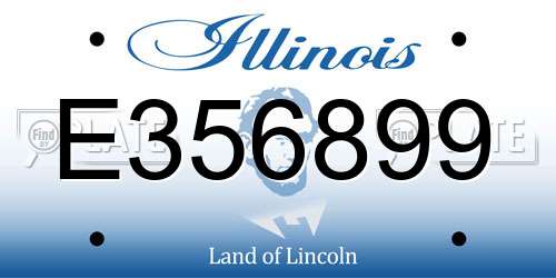 E356899 Illinois License Plate