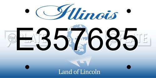 E357685 Illinois License Plate