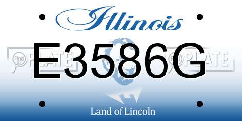 E3586G Illinois License Plate