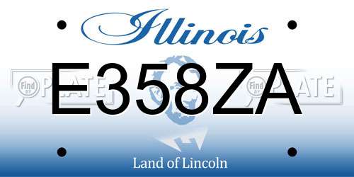 E358ZA Illinois License Plate