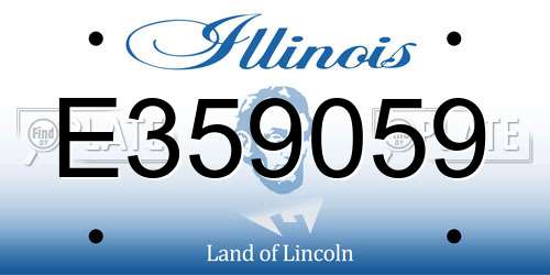 E359059 Illinois License Plate