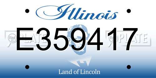 E359417 Illinois License Plate