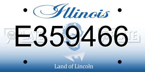 E359466 Illinois License Plate