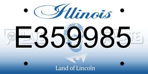 E359985 Illinois License Plate