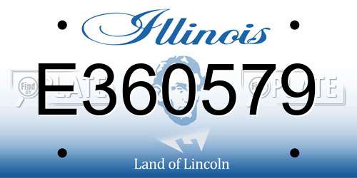 E360579 Illinois License Plate