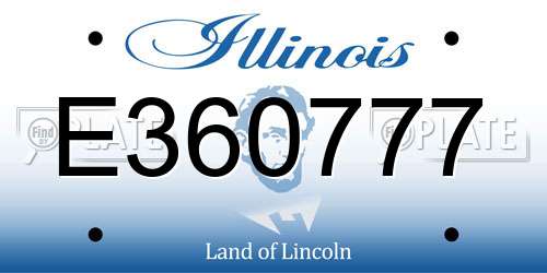 E360777 Illinois License Plate