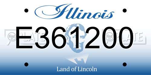 E361200 Illinois License Plate