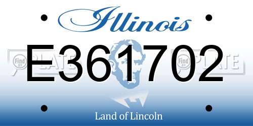 E361702 Illinois License Plate